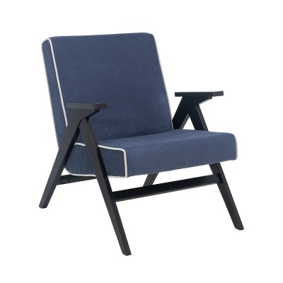 Кресло для отдыха Вест Mebelimpex Венге Verona Denim Blue, кант Verona Light Grey - 00009328