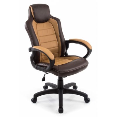 Геймерское кресло Woodville Kadis коричневое / бежевое